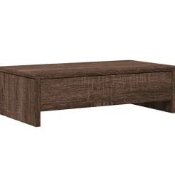 vidaXL skærmholder med skuffer 50x27x15 cm konstrueret træ brunt eg