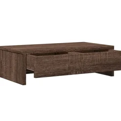 vidaXL skærmholder med skuffer 50x27x15 cm konstrueret træ brunt eg