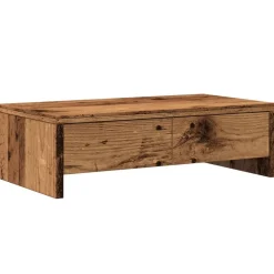 vidaXL skærmholder med skuffer 50x27x15 cm konstrueret træ gammelt træ