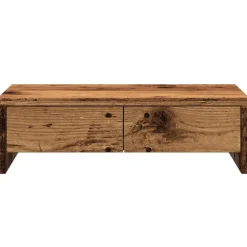 vidaXL skærmholder med skuffer 50x27x15 cm konstrueret træ gammelt træ
