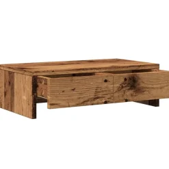 vidaXL skærmholder med skuffer 50x27x15 cm konstrueret træ gammelt træ