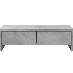 vidaXL skærmholder med skuffer 50x27x15 cm konstrueret træ betongrå