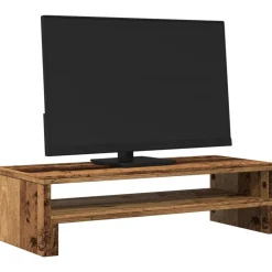 vidaXL skærmholder 54x22x15 cm konstrueret træ gammelt træ