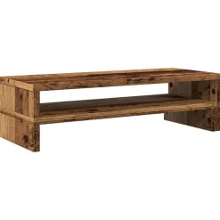 vidaXL skærmholder 54x22x15 cm konstrueret træ gammelt træ