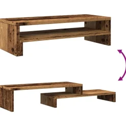vidaXL skærmholder 54x22x15 cm konstrueret træ gammelt træ