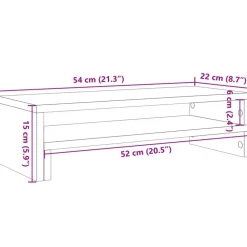 vidaXL skærmholder 54x22x15 cm konstrueret træ gammelt træ