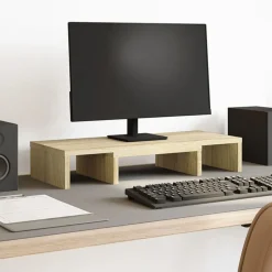 vidaXL skærmholder 60x24x10,5 cm konstrueret træ sonoma-eg