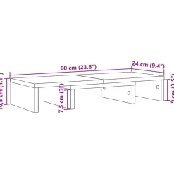 vidaXL skærmholder 60x24x10,5 cm konstrueret træ sonoma-eg
