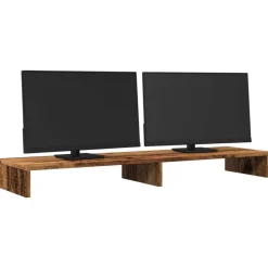 vidaXL skærmholder 100x27x10 cm konstrueret træ gammelt trælook