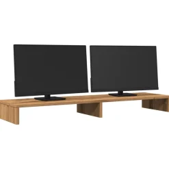 vidaXL skærmholder 100x27x10 cm konstrueret træ kunsteg