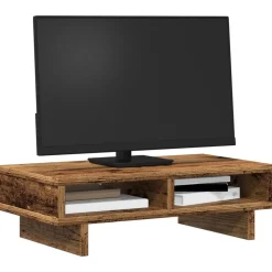 vidaXL skærmholder 50x27x15 cm konstrueret træ gammelt træ