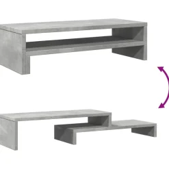vidaXL skærmholder 54x22x15 cm konstrueret træ betongrå