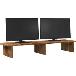 vidaXL skærmholder 100x27x15 cm konstrueret træ gammelt trælook