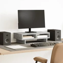 vidaXL skærmholder 50x27x15 cm konstrueret træ betongrå