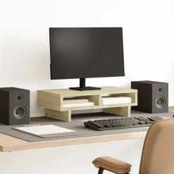 vidaXL skærmholder 50x27x15 cm konstrueret træ sonoma-eg