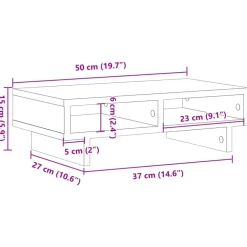 vidaXL skærmholder 50x27x15 cm konstrueret træ sonoma-eg