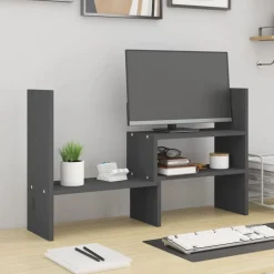 vidaXL skærmholder (39-72)x17x43 cm massivt fyrretræ grå