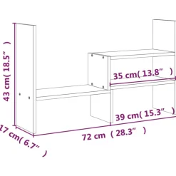 vidaXL skærmholder (39-72)x17x43 cm massivt fyrretræ grå