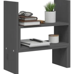 vidaXL skærmholder (39-72)x17x43 cm massivt fyrretræ grå