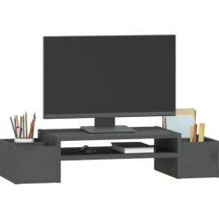 vidaXL skærmholder 70x27,5x15 cm massivt fyrretræ grå