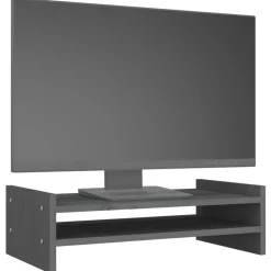 vidaXL skærmholder 50x27x15 cm massivt fyrretræ grå