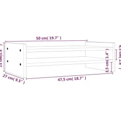 vidaXL skærmholder 50x27x15 cm massivt fyrretræ grå