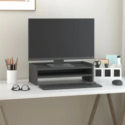 vidaXL skærmholder 50x24x16 cm massivt fyrretræ grå