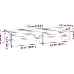 vidaXL skærmstander 100x24x16 cm konstrueret træ sonoma-eg