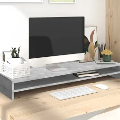 vidaXL skærmstander 100x24x13 cm konstrueret træ betongrå