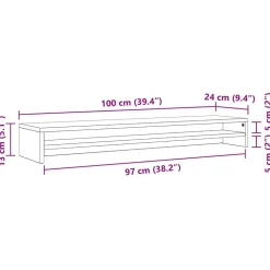 vidaXL skærmstander 100x24x13 cm konstrueret træ betongrå