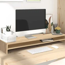vidaXL skærmstander 100x24x13 cm konstrueret træ sonoma-eg