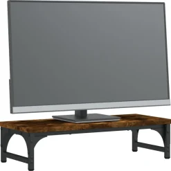vidaXL skærmstander 55x23x14 cm konstrueret træ røget egetræsfarve