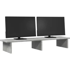 vidaXL skærmstander 100x27x15 cm konstrueret træ betongrå