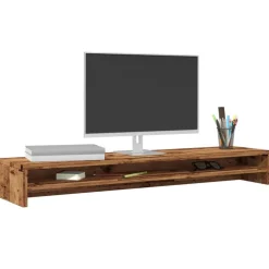 vidaXL skærmstander 100x24x13 cm konstrueret træ antikt træ
