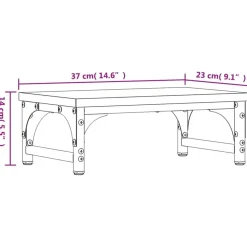 vidaXL skærmstander 37x23x14 cm konstrueret træ grå sonoma-eg