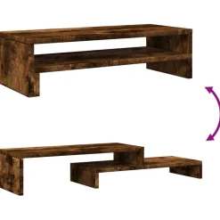 vidaXL skærmstander 54x22x15 cm konstrueret træ røget egetræsfarve