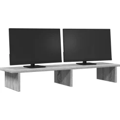 vidaXL skærmstander 100x27x15 cm konstrueret træ grå sonoma-eg