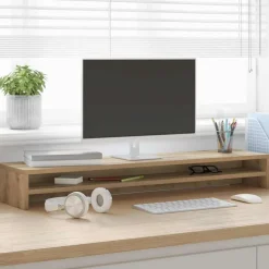 vidaXL skærmstativ kunstnerisk eg 100x24x13 cm konstrueret træ