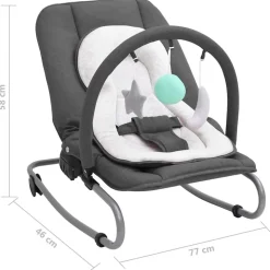 vidaXL skråstol til baby stål antracitgrå