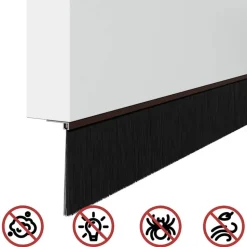 vidaXL Skruemonterede dørbørste tætninger 2 pcs Brun 100 cm