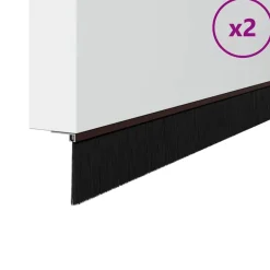 vidaXL Skruemonterede dørbørste tætninger 2 pcs Brun 100 cm