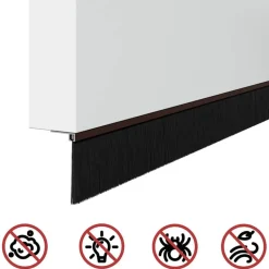 vidaXL Skruemonterede dørbørste tætninger 2 pcs Brun 100 cm