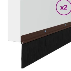 vidaXL Skruemonterede dørbørste tætninger 2 pcs Brun 100 cm