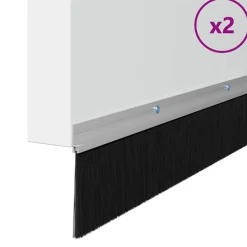 vidaXL Skruemonterede dørbørste tætninger 2 pcs Sølv 100 cm