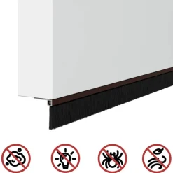 vidaXL Skruemonterede dørbørste tætninger 2 pcs Brun 100 cm