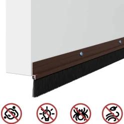 vidaXL Skruemonterede dørbørste tætninger 2 pcs Brun 100 cm