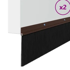 vidaXL Skruemonterede dørbørste tætninger 2 pcs Brun 100 cm