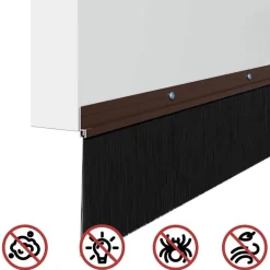 vidaXL Skruemonterede dørbørste tætninger 2 pcs Brun 100 cm