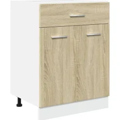 vidaXL skuffebundskab "Lyon" Sonoma eg 60x46x81,5 cm konstrueret træ