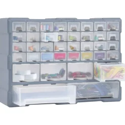 vidaXL skuffereol med 38 skuffer 52x16x37,5 cm